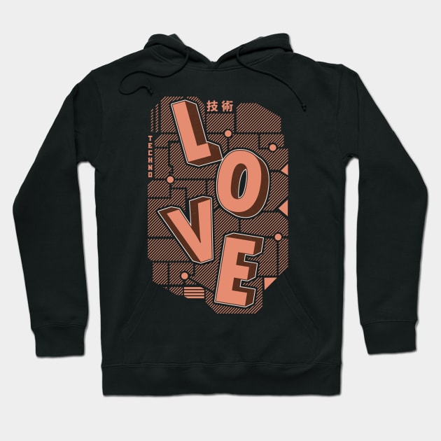 Techno love Hoodie by ArtStopCreative